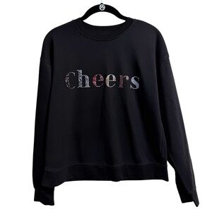 Ted Baker Black Embellished “Cheers” Heavyweight Long Sleeve Top Women’s Small